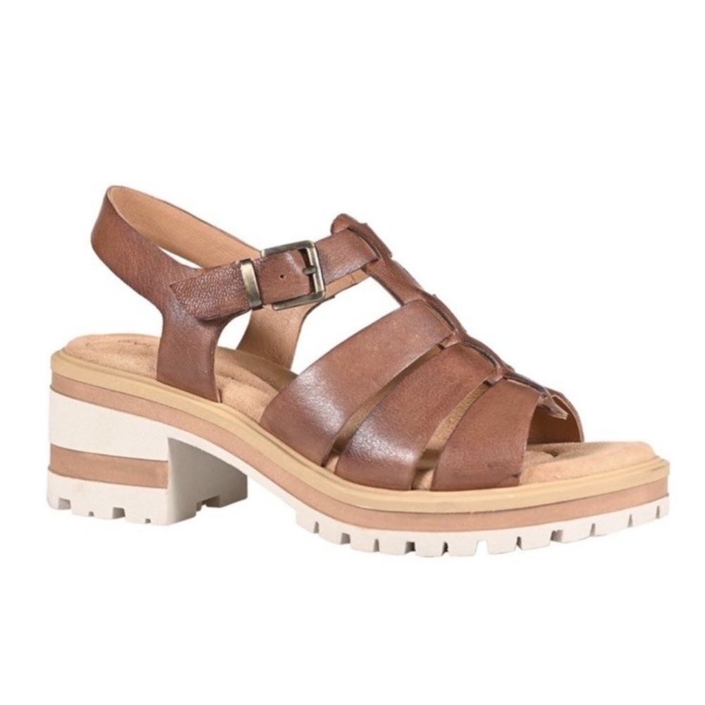 Salvia Heston Fisherman Sandals Sheep Leather Platform EU 39 Women's Size‎ 8-8.5